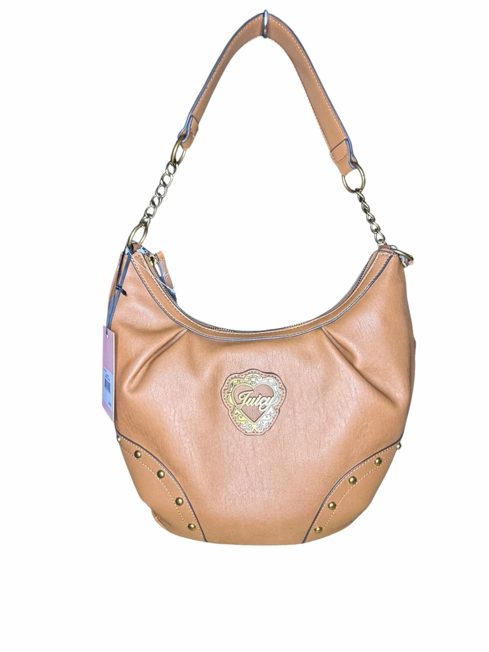 Juicy Couture Tan Shoulder Hobo Bag with Gold Details - NWT - Picture 1 of 6